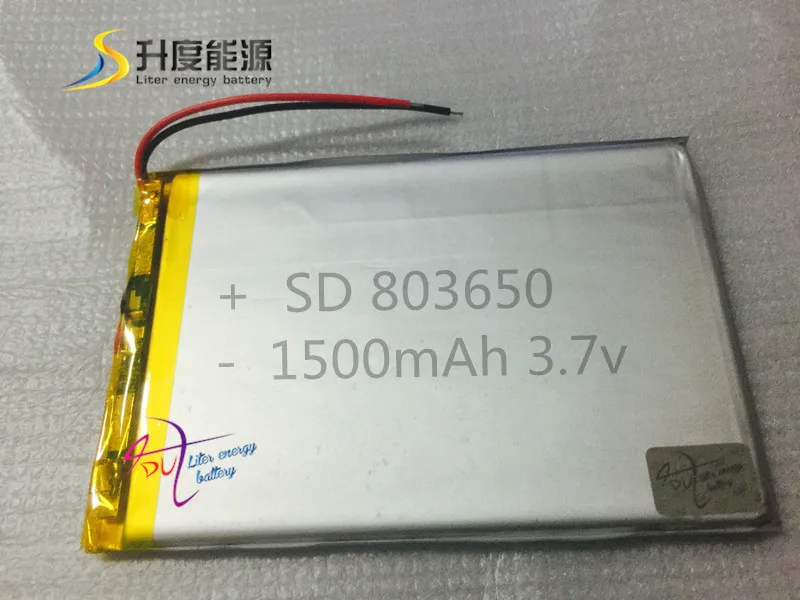 

SD Customized thin lithium ion polymer rechargeable battery 803650 1500mAh