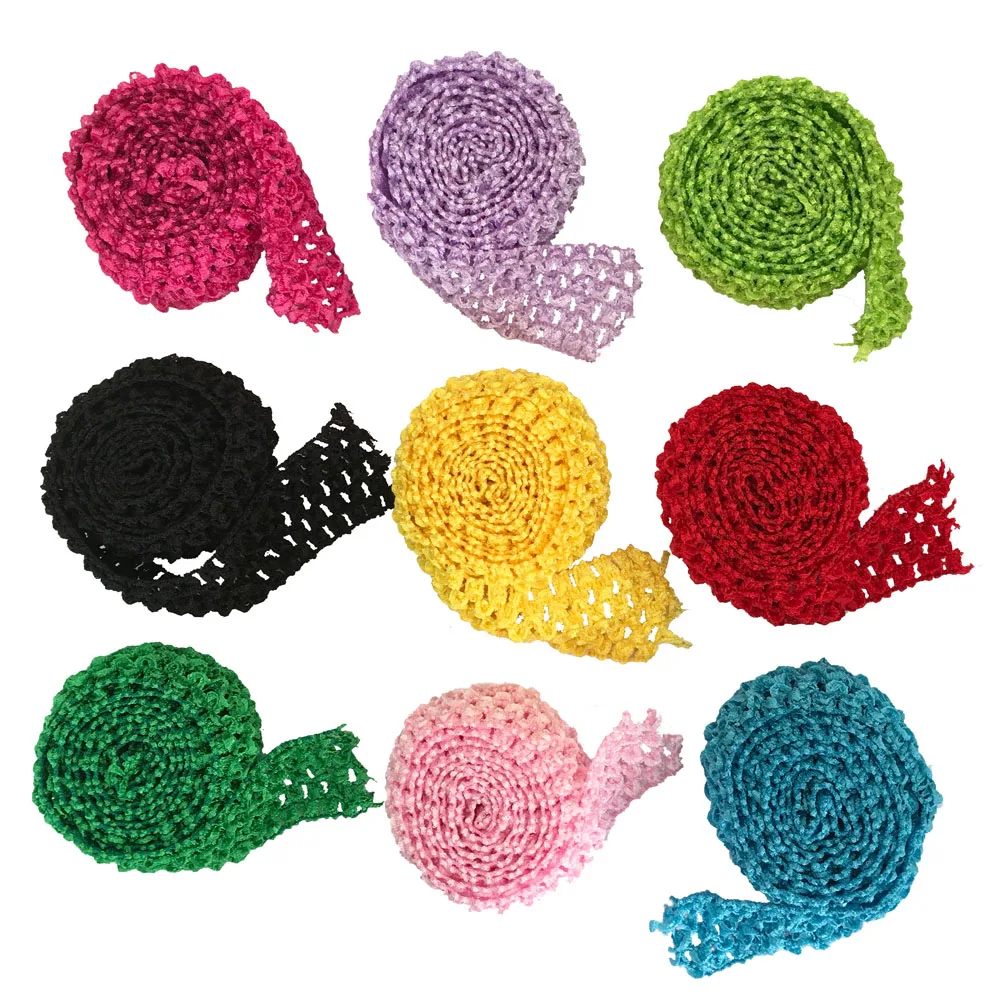 Larga Crochet Headband para Saias Tutu, Bandas de cabelo, Cintura elástica a metro, 1,5\