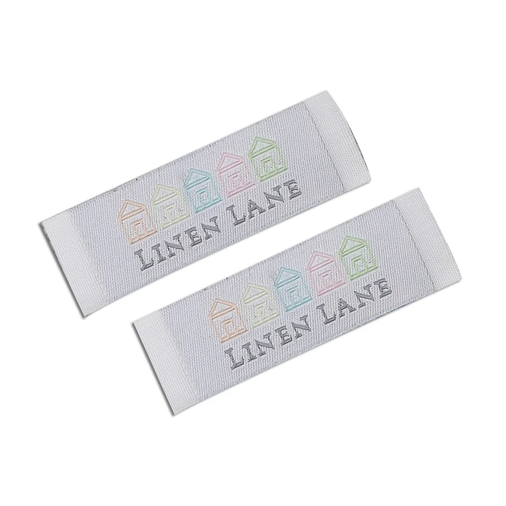 Customized Persionalized Logo Woven Labels For Clothing Sew Name Tags For Clothes Custom Woven Label Garment Fabric Tag For Gift