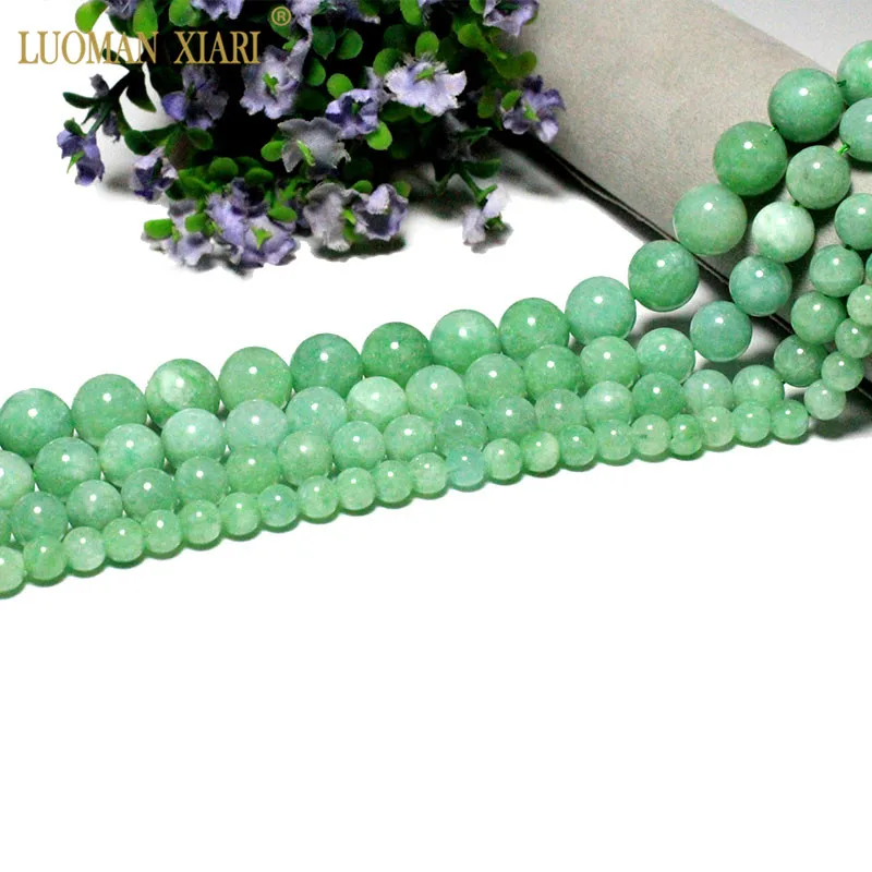 Wholesale AAA+ Natural Burmese Jades Jadeites Round Stone Beads For Jewelry Making DIY Bracelet Necklace 4-12 mm Strand 15\'\'