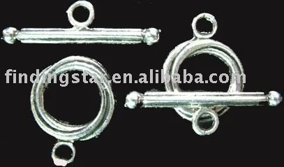 

FREE SHIPPING 90sets Tibetan silver twist circle toggle clasps A539