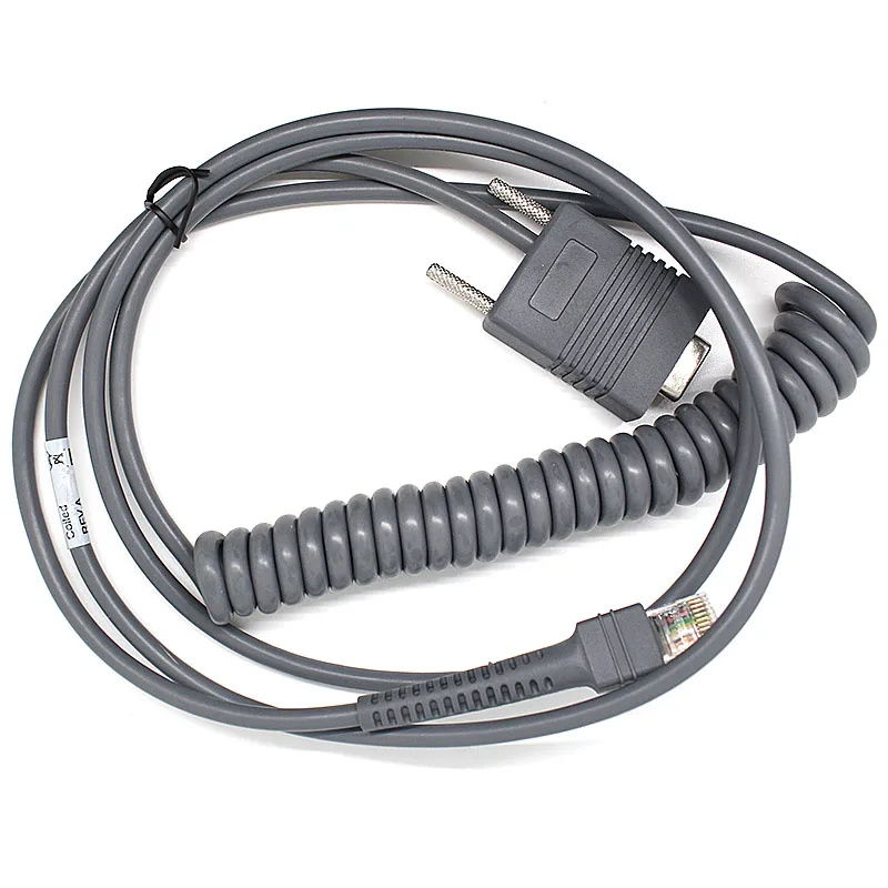 2pcs 3M Rs232 Com Coiled Cable For Motorola Symbol LS2208 LS4208 DS6708 LS1203 Barcode Scanner Reader