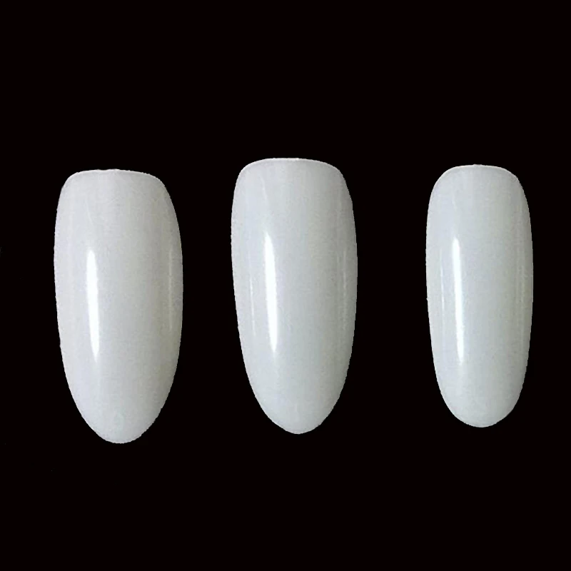 Najnowszy 500 sztuk Nude biały francuski plastikowe sztuczne pełne Stiletto fałszywy Nail Art długi żel UV manicure przybory kosmetyczne w owalnym