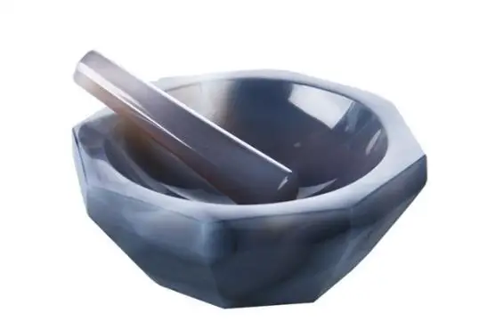 ID: 80mm High Quality Natural Agate Mortar and Pestle for Lab Grinding