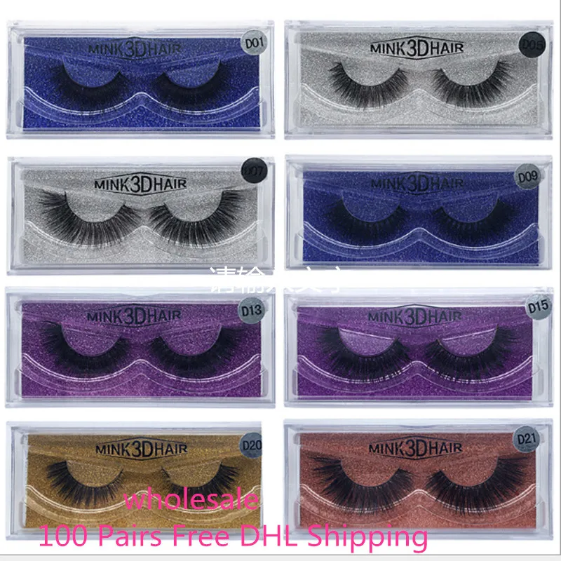 

Wholesale Price Free DHL 100pairs 3D Mink Eyelashes Mink False Eyelashes Handmade Mink Collection 3D Dramatic Lashes More Style