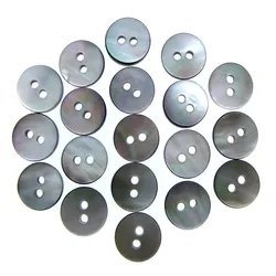 50Pcs Black mother of pearl shirt buttons natural shell buttons black iridescent 2 holes Buttons 10mm