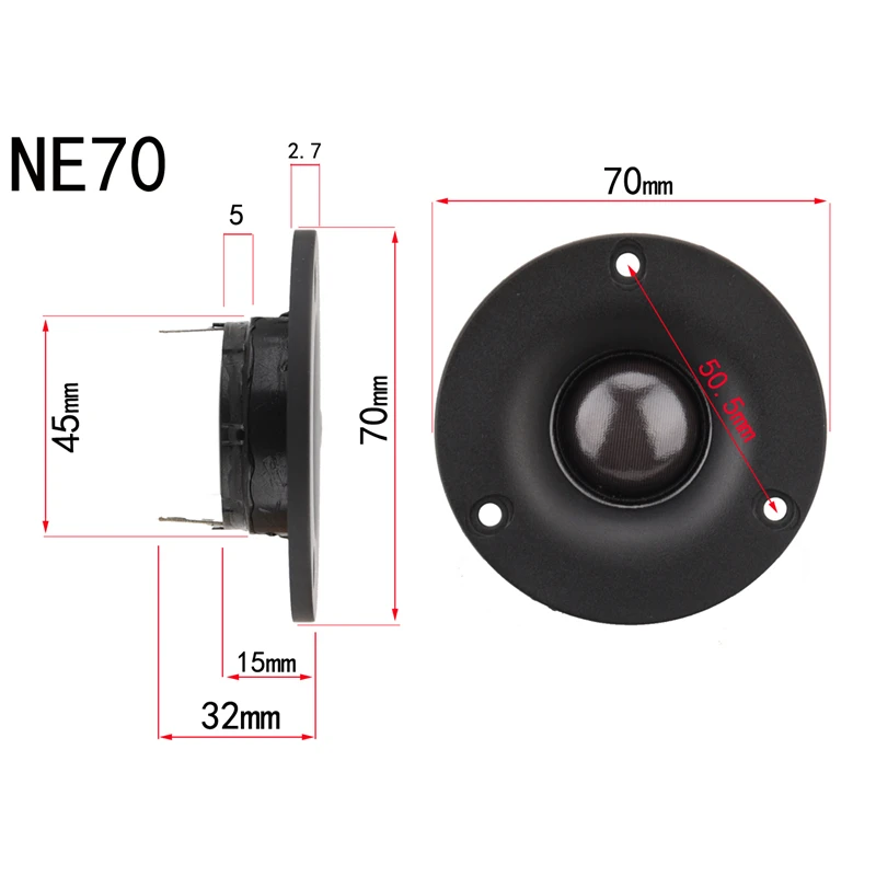 HIFIDIY LIVE 2.5~3 Inch Tweeter Speaker Unit neodymium strong magnet Silk membrane 6 OHM 30W ATreble Loudspeaker NE66/70/74mm