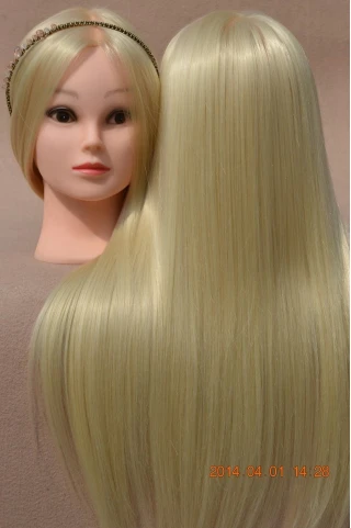 Free Shipping!! Mannequin Maniqui High Temperature Hair Fiber Training Female Wig Mannequin Head With Clamp