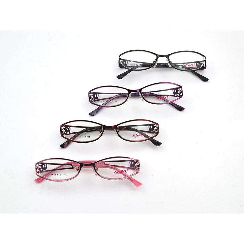 Women\'s transparent glasses degree eyeglasses computer glasses Hollow Out Temple Heart Design Fashion Myopia Glasses Frame D5