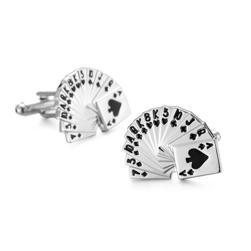 XKZM Brand Cuff Links Poker Cards Charm Stock lawyer Doctor Gemelos Novelty Cufflinks For Mens Gemelos wedding Business gift