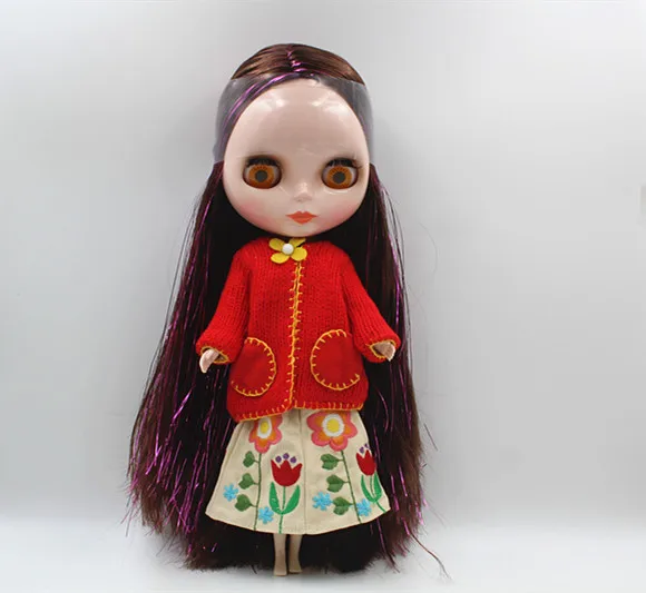 Blygirl Blyth doll Flower skirt, red sweater, clothes were three