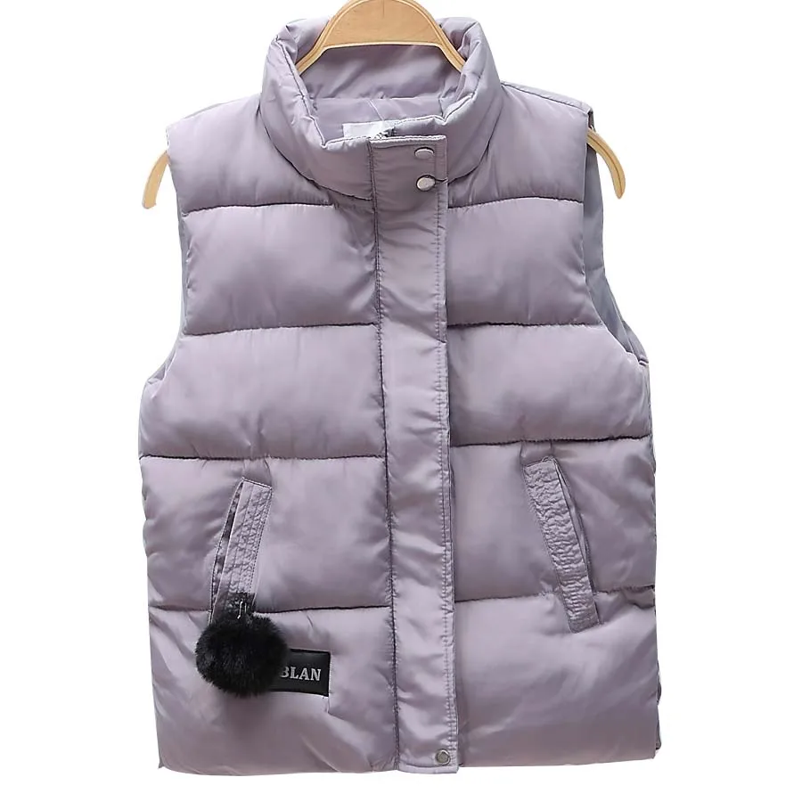 New Fashion Winter Vest For Women Collar Sleeveless Short Coat Women Jacket Waistcoat Female  Autumn Women Clothing