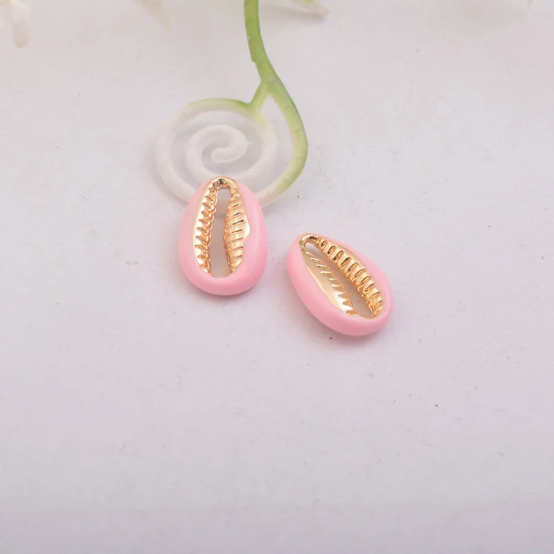 30 Stück, 4,5 mm x 14 mm, emaillierte Muschel-Charms, Kupferanhänger in Lippenform für Damen und Herren, zum Selbergestalten von Schmuck, nickelfrei und bleifrei. – Detail 7