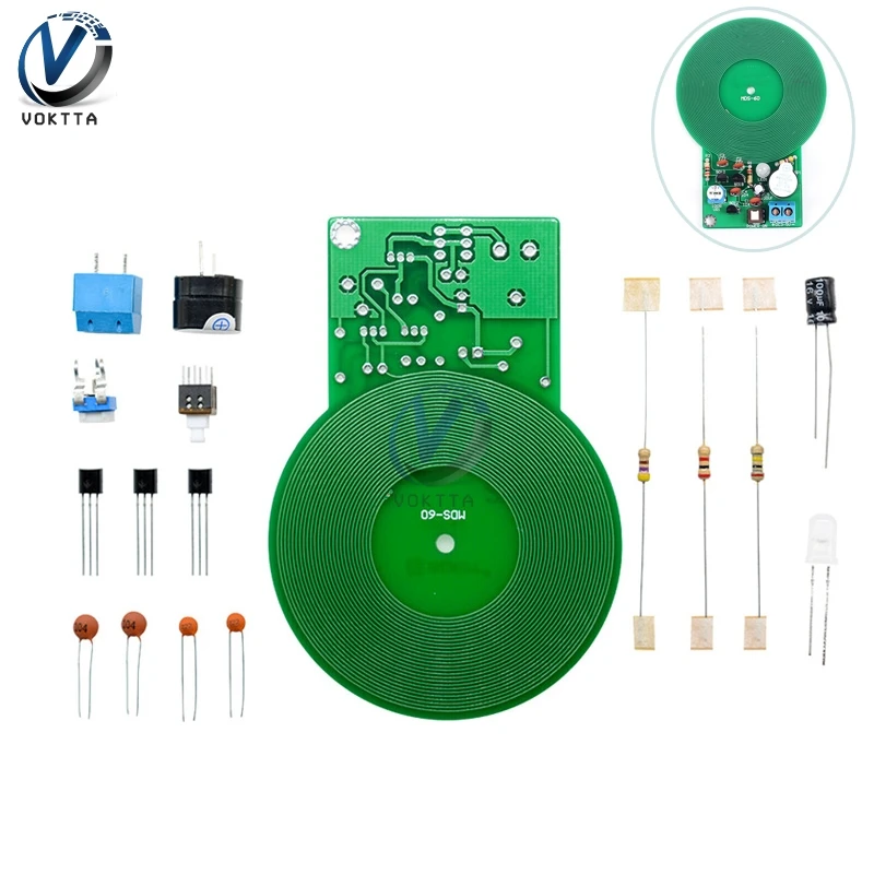 Metal Detector DC 3V-5V 60mm for Assemble Kit DIY Non-contact Sensor Board Electronic Part Metal Detector Underground Finder