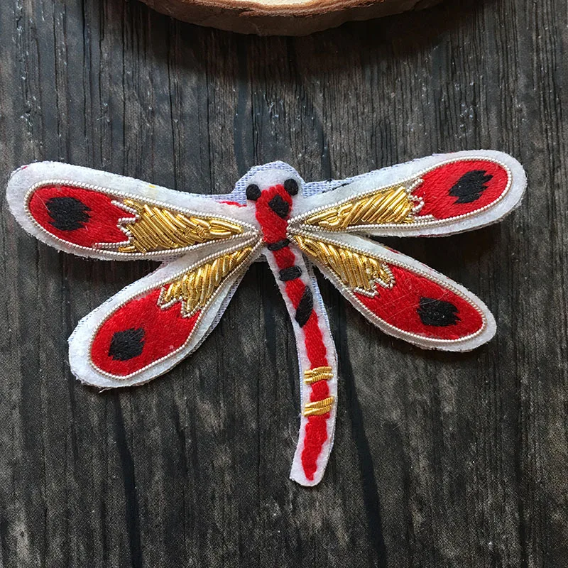 Dragonfly Indian silk badge buiter hand - embroidered clothing accessories badge pin wire