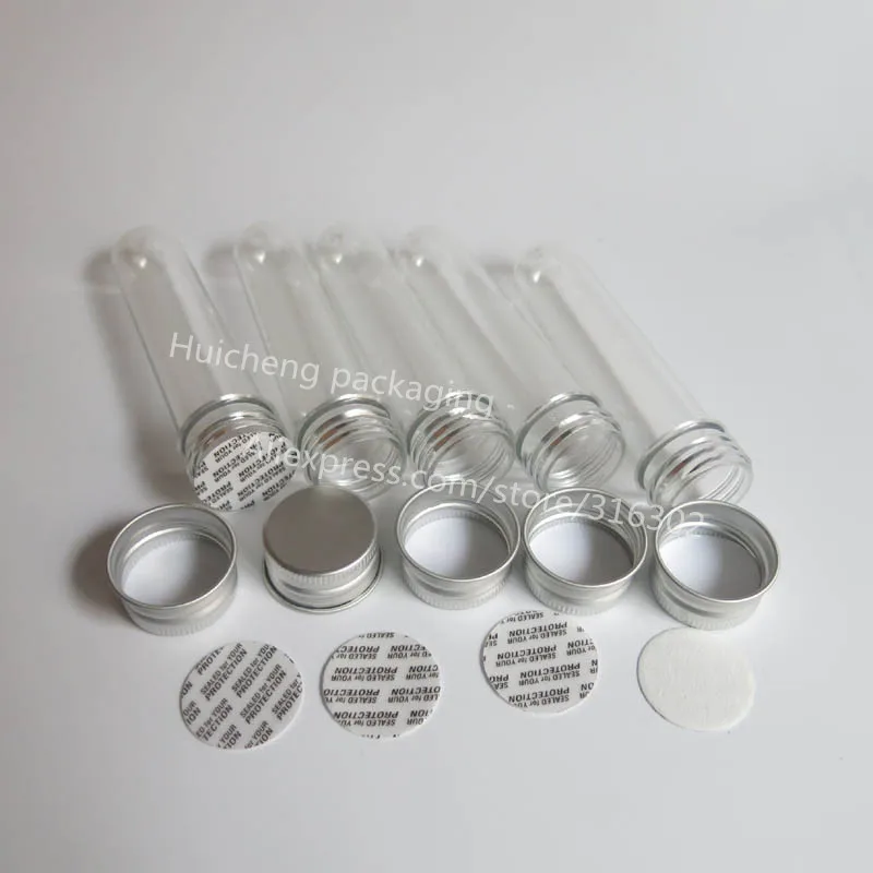 

New 50 x 30ml bath salt tube with aluminum cap, 1 oz plastic cosmetic tube, sugar, candy packaging containers
