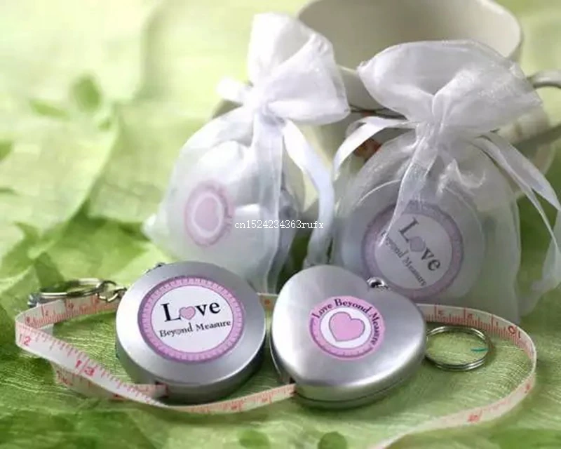 100pcs Love Beyond Measuring Tape Keychain Wedding Party Return Gift To Guest Giveaways Kitchen Wedding Supplies Favors