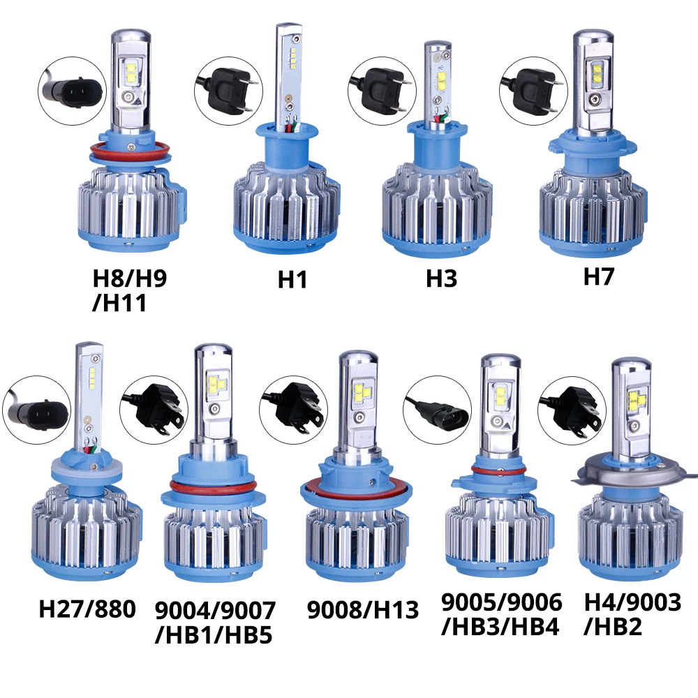 TC-X 2 Bulbs/Set LED Car Light H4 Hi lo beam led headlight bulbs H7 H1 H11 9006 9005 H27/880 Auto Bulb Headlamp 6000K Light