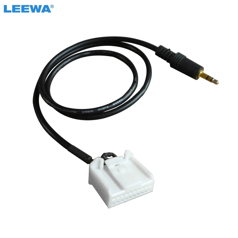 LEEWA 1PCS Car 3.5mm Audio AUX 20PIN Wire Adapter Input Wire Cable For Toyota Camry Corolla Reiz RAV4 Highlander  #CA3231