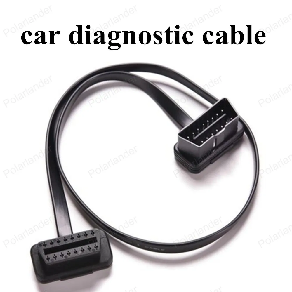 hot sell Extension Diagnostic Cable 60cm Flat Noodle Male to Female OBD2 16 Pin Car Scanner Cable