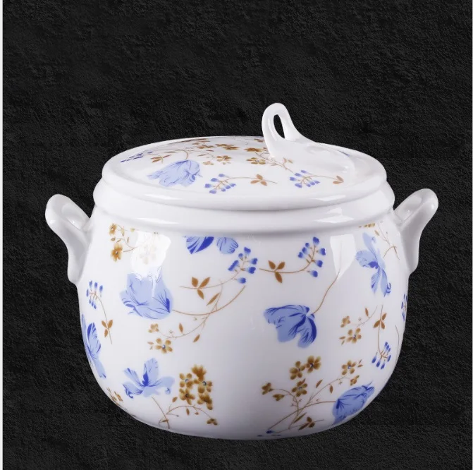 Factory direct batch ceramic water stewed bird\'s nest with cover ears can be customized white bone china porcelain ear soup