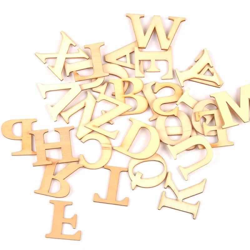 26Pcs/set DIY Wooden Alphabet Letter Embellishments Crafts Scrapbooking Supplies Handmade Accessories 30x33mm MT1650