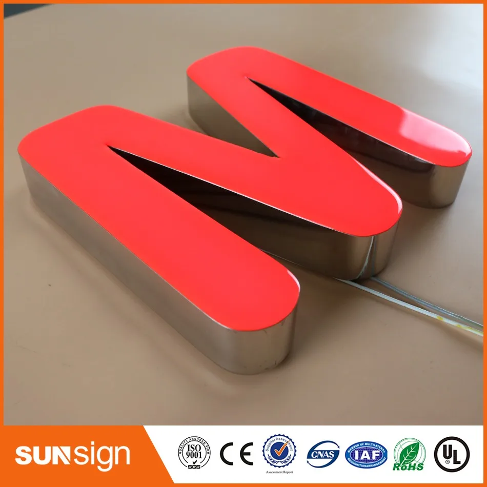 Front lit epoxy resin alphabet LED channel letter sign