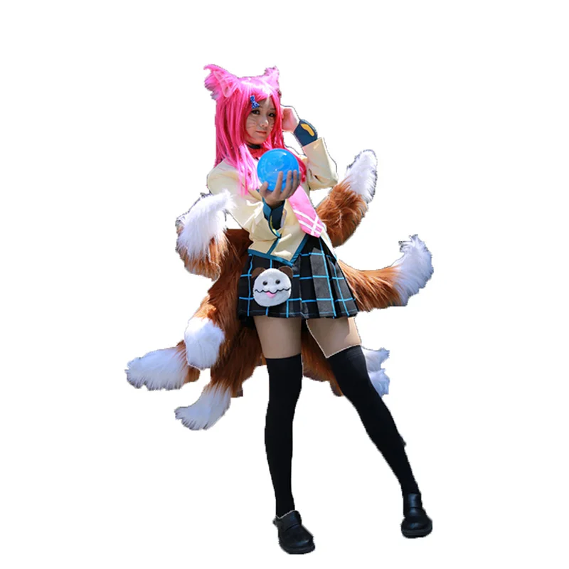 

Игра аниме LOL Crows Zero Disciplinary Supervisor The Nine-Tailed Fox Ahri вечерние школьная форма косплей аниме костюмы платье 11