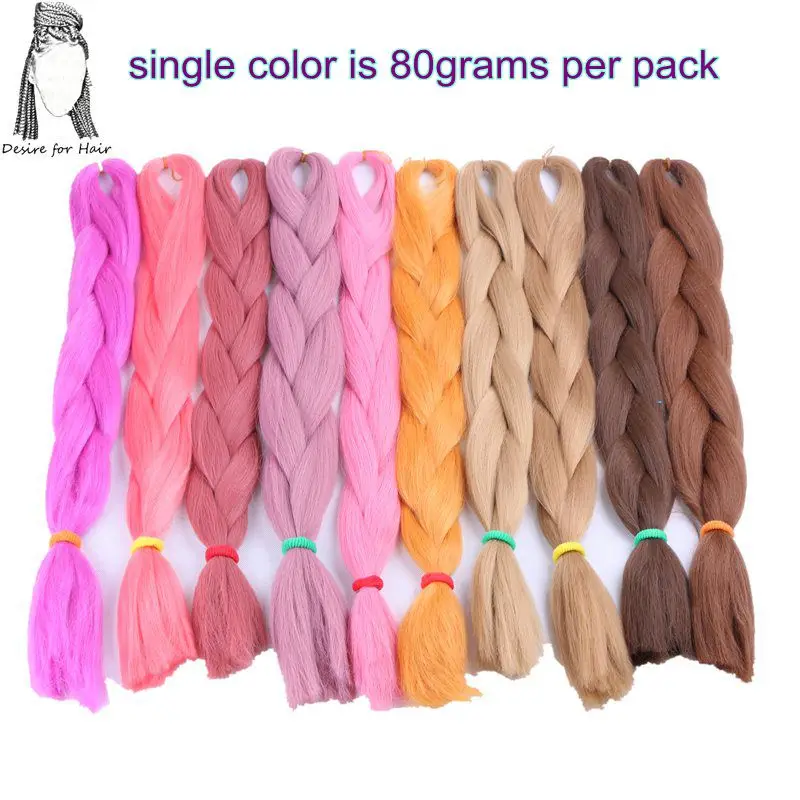 Desire for hair  24 inch 100 grams ombre color heat resistant synthetic jumbo braiding hair for box braids making