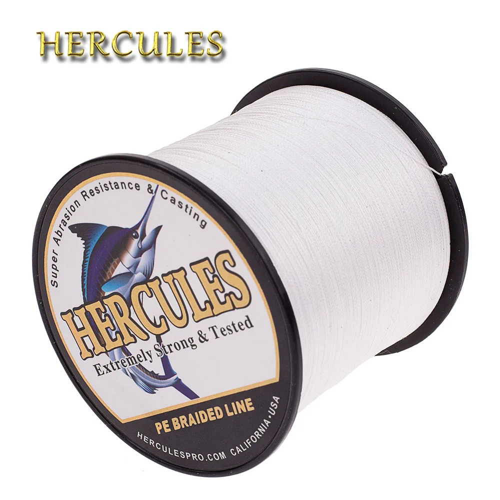 Hercules Fishing 4 Strands Strong Fishing Line Durable 6-100LB White PE 100M-2000M Cord Pesca VK Russia Stream Sell Well