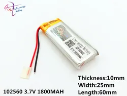 102560 3.7V 1800mAh Rechargeable Li-Polymer Li-ion Battery For mp3 mp4 mp5 toys DVR GPS PDA Tools LED Ligts Lamps