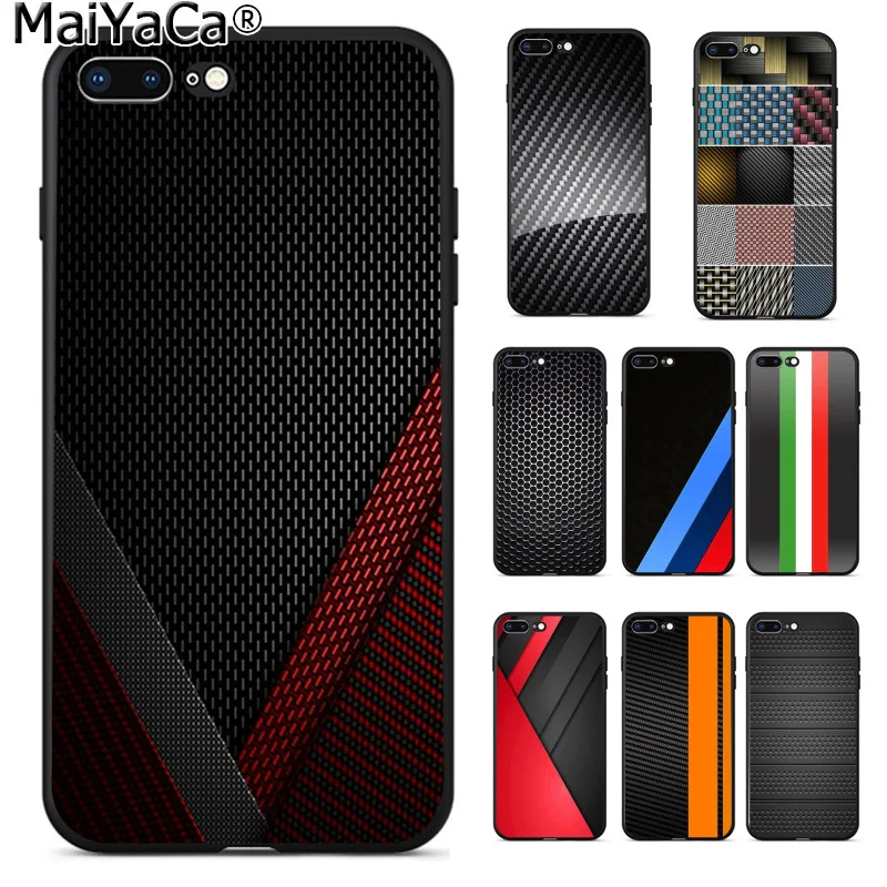 

MaiYaCa Car carbon fibre Custom Photo Soft Phone Case for Apple iPhone 8 7 6 6S Plus X XS MAX 5 5S SE XR Cellphones