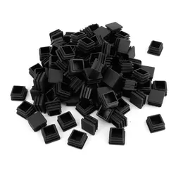 Tapas de plástico de 20mm x 20mm, insertos de Tubo Cuadrado, color negro, gran oferta, 100 unidades