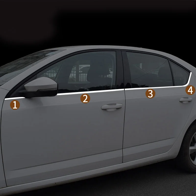 Vtear Car window trim cover Exterior Chromium Styling car-styling decoration accessories parts For Skoda Octavia A7 MK3 2021