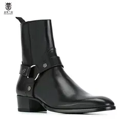 Hot Sales FR.LANCELOT Genuine Leather Cow Leather Men Boots high top Zipper fashion british style fashion men Chelsea Boots