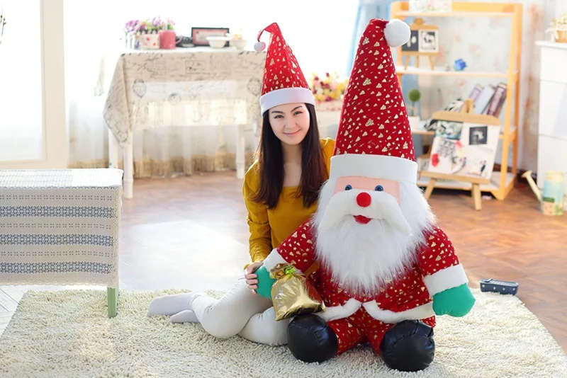 

Santa Claus & Xmas Tree stars hat plush toy about 95cm Father Christmas doll birthday gift , Christmas gift b0023