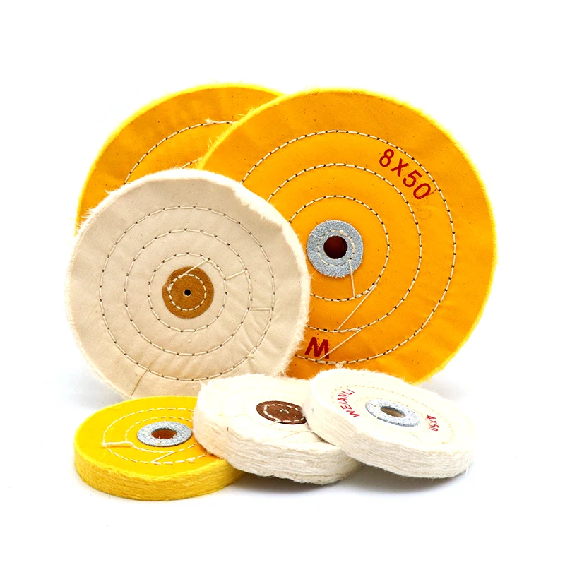 1pcs Cotton Polishing 2 to 8 inch Cloth Buffing Wheels Grinder For Gold Silver Jewelry Metal Wood Polishing Abrasive Tools