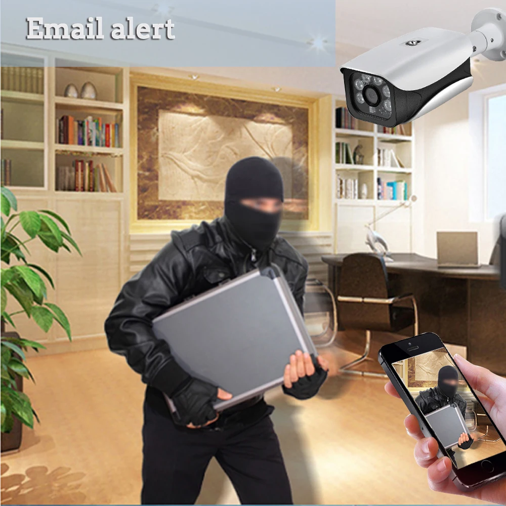 Hamrolte IP Camera 5MP Outdoor Camera IP66 Waterproof 20M IR Distance Nigthvision H.265 Low Storage Support Remote Access Xmeye