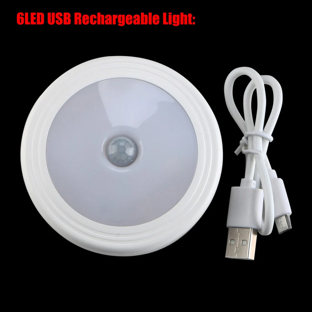 5LED/6LED Corridor Night Light Wireless Infrared Remote Control Body Motion PIR Sensor Light Control Wall Light USB Rechargeable