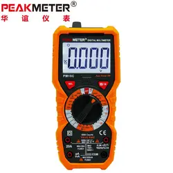 PEAKMETER PM18C Digital multimeter 6000 Count AC DC Volt Amp meter Ohm Resisor Capacitor Temperature Live wire Freq Tester