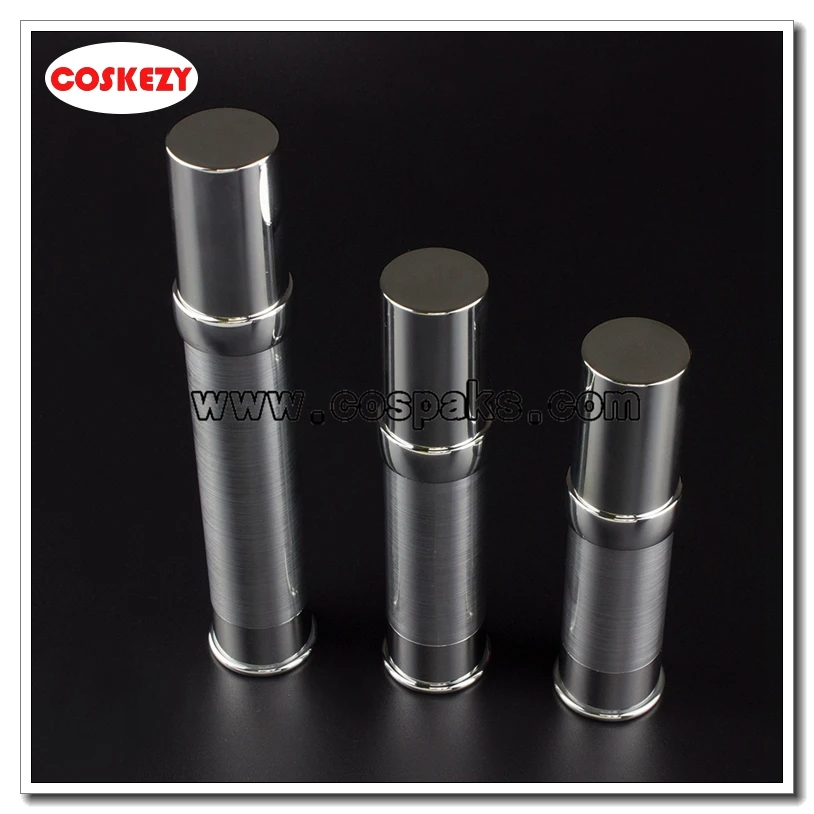 100pcs ZA218 30ml airless lotion pump bottles, 30ml silver airless pump bottle manufacturers, 30ml airless pump packaging