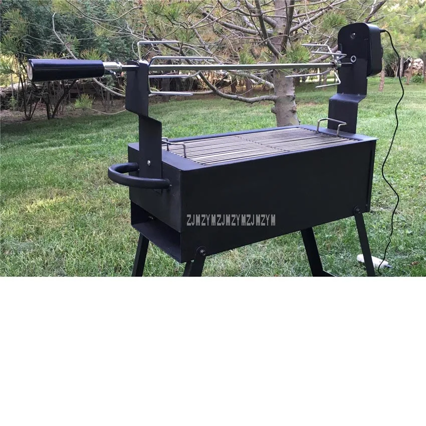 Iron Metal Foldable BBQ Grill Electric Charcoal Grill Automatic Flip Barbecue Stove for Outdoor Picnic Garden Party Roasting