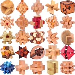 Classic Wooden Puzzle Mind Brain Teasers Burr Interlocking Puzzles Game Toys for Adults Children