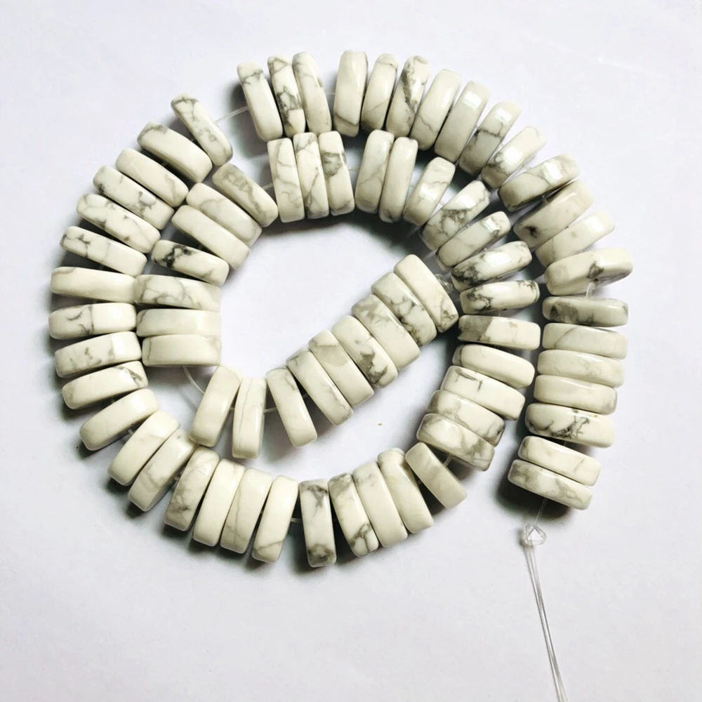 

Wholesale 1string Natural Howlite Gem Stone Beads 10x16x4mm Oval Gem Stone Loose Beads For jewelry making 15.5"