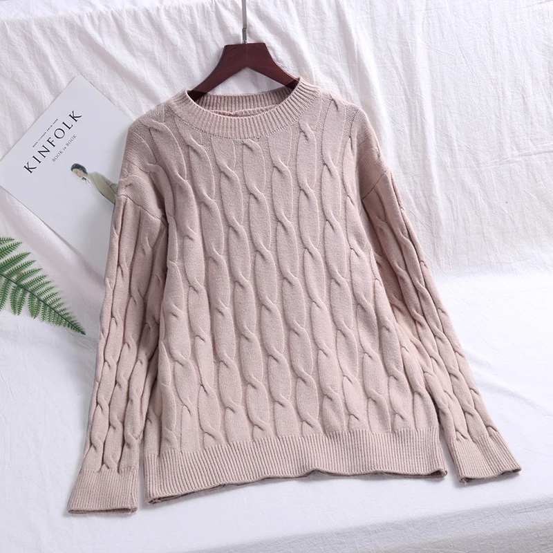 Hirsionsan Sweater Women 2023 Autumn Winter Twist Pattern Knitted Women Pullovers Casual Thicken Warm Soft Jumper Pull Femme