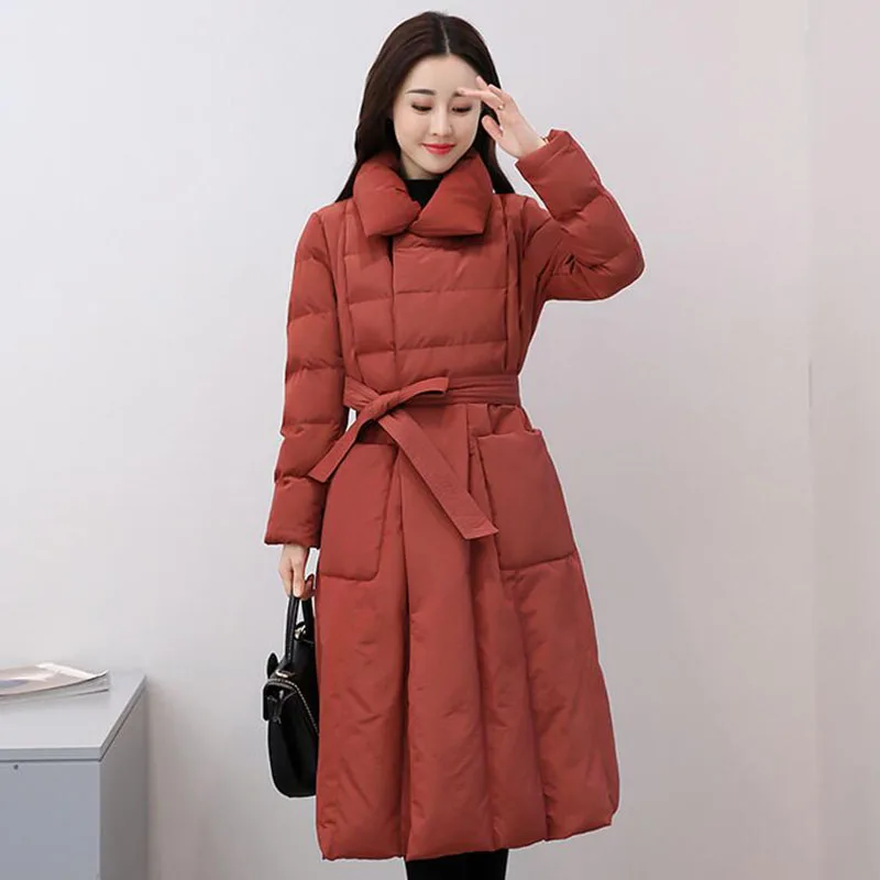 

2018 Women Down Coats Jacket New Fashion Female Thick Warm Long Parka White Duck Down Jackets Women's Winter Coat Outwear