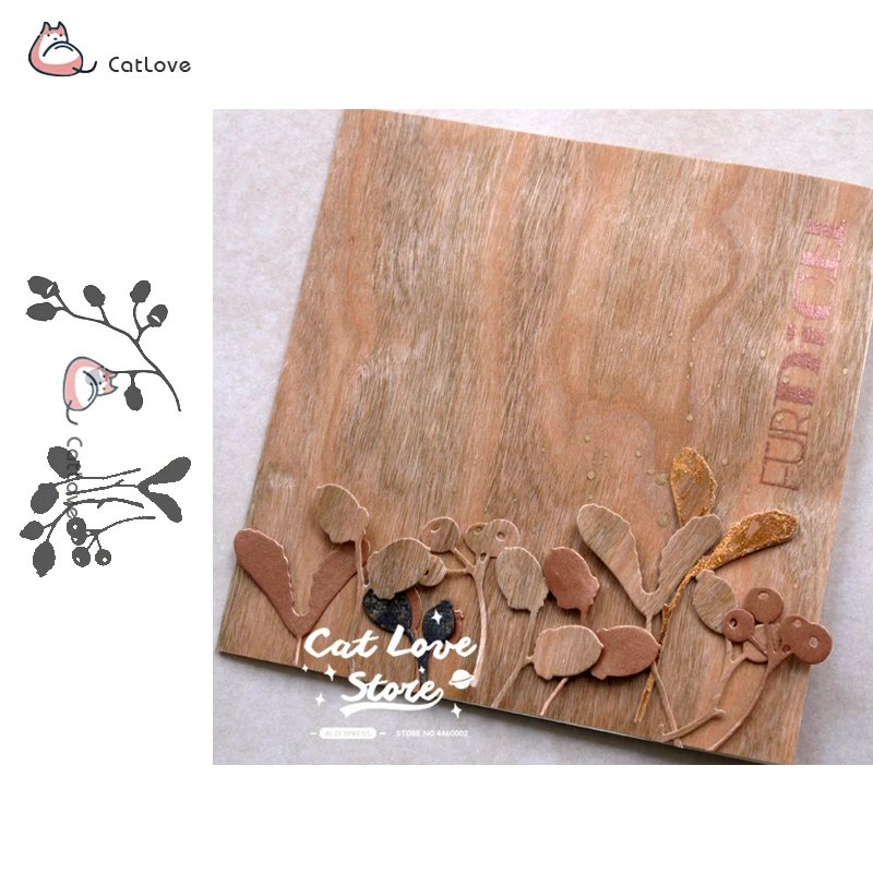 قوالب القطع المعدنية لنباتات التوت ، الإستنسل لعمل بطاقات سكرابوكينغ الورقية ، قوالب الحرف الزخرفية ، قطع النقش ، جديد 2019