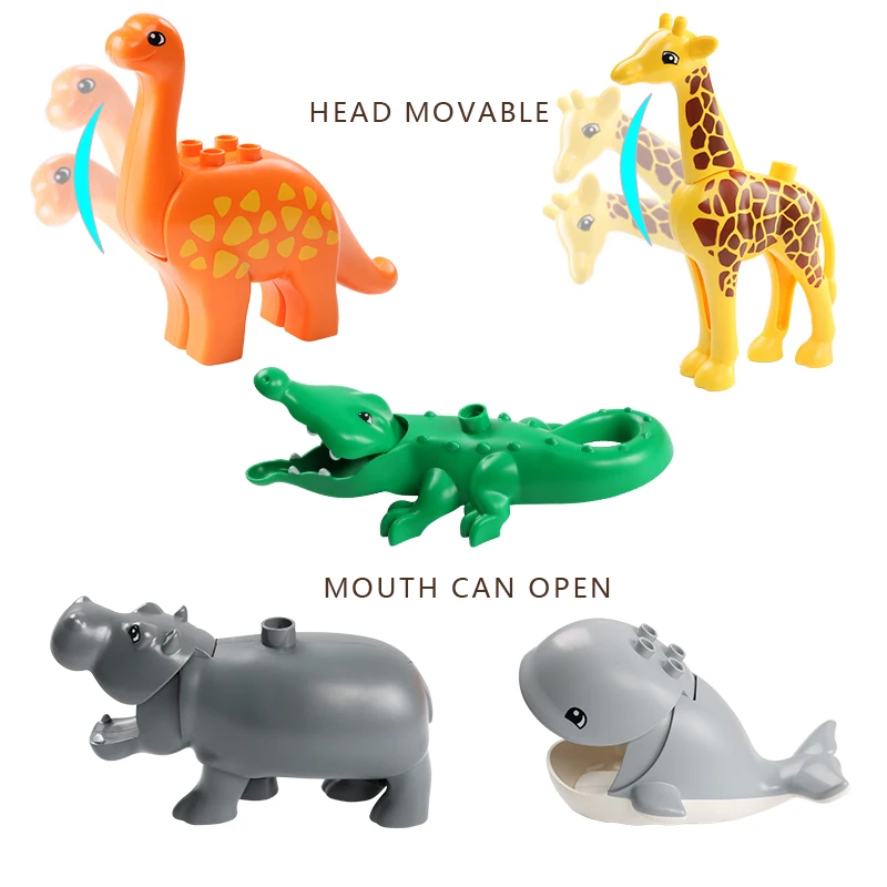 Newest Animal Figures Set Zoo Big Size Building Blocks Animals Lion Giraffe Dinosaur Blocks Building Toys For Children Gift