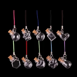 Lots 10pcs Mini Clear Glass Bottle Jars Vials Wish Bottle Cute Art Bottles DIY Craft with Corks Stopper key chain