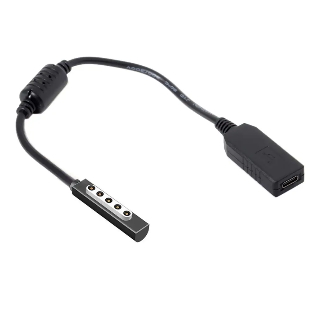 USB 3.1 نوع C أنثى إلى ذكر كابل محول 30 سنتيمتر/1FT تيار مستمر 12 فولت شحن الزناد ل السطح برو 1 برو 2 PD المحاكي